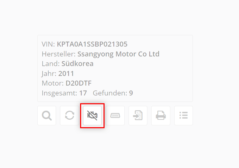Funktion zum Löschen aller DTC-Fehlercodes in gefundenen Steuergeräten